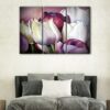 3 panels oil flowers canvas art