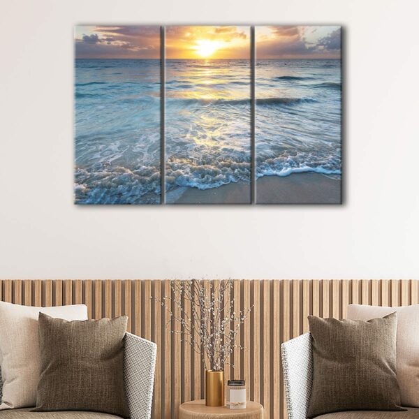 3 panels serenity beach canvas art