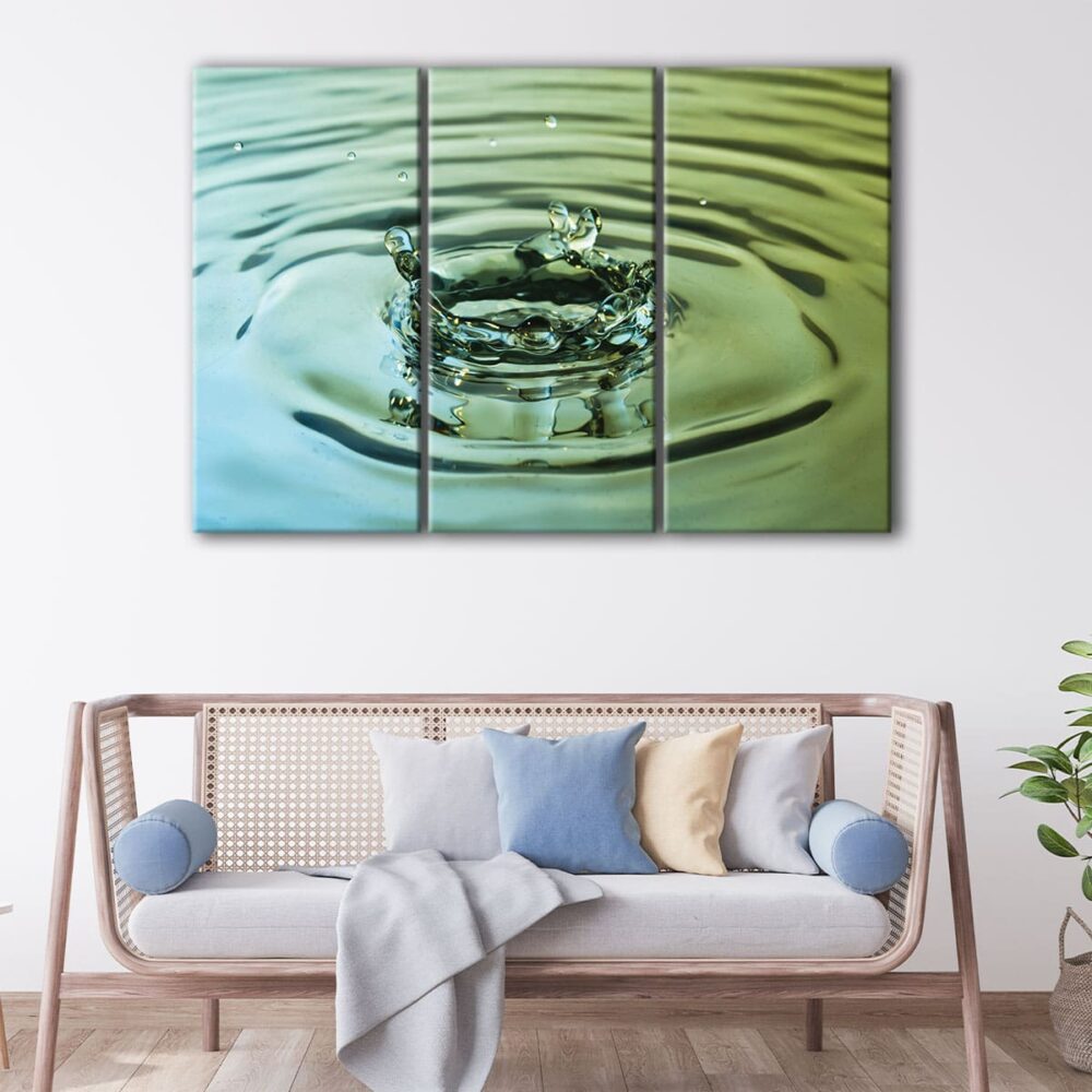 3 panels water drop canvas art