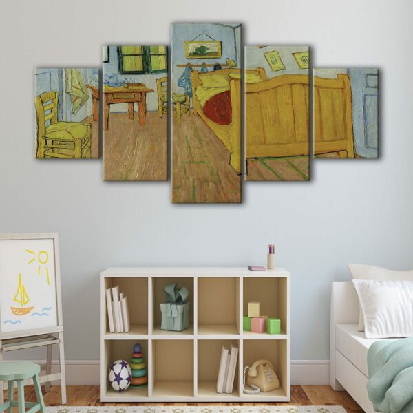 5 panels Bedroom in Arles canvas art