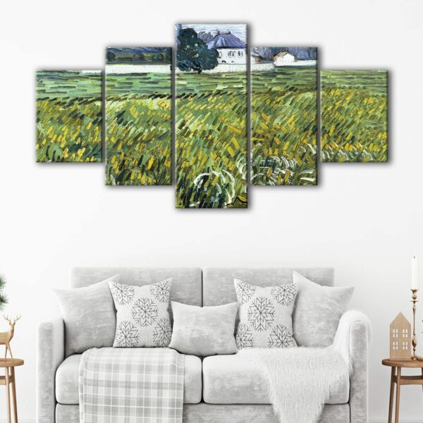 5 panels House at Auvers canvas art