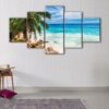 5 panels carribean beach canvas art