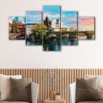 5 panels charles bridge giclee canvas art