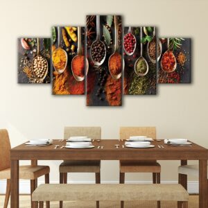 5 panels kitchen spice canvas art