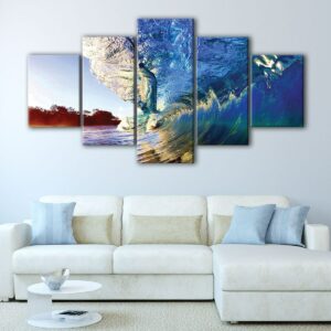 5 panels ocean wave canvas art