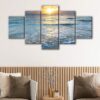 5 panels serenity beach canvas art