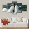 5 panels submerged lighthouse canvas art