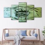 5 panels water drop canvas art