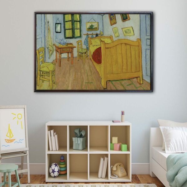 Bedroom in Arles floating frame canvas