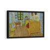 Bedroom in Arles framed canvas black frame