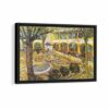 Garden of the Hospital in Arles framed canvas black frame