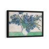 Irises vase van gogh framed canvas black frame