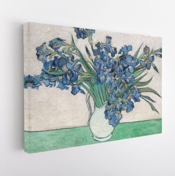 Irises vase van gogh stretched canvas