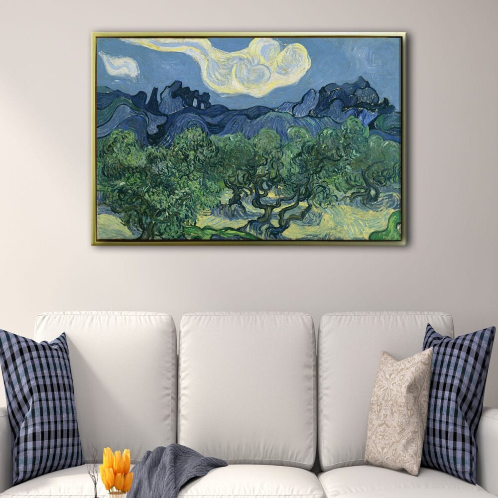 Olive Trees floating frame canvas