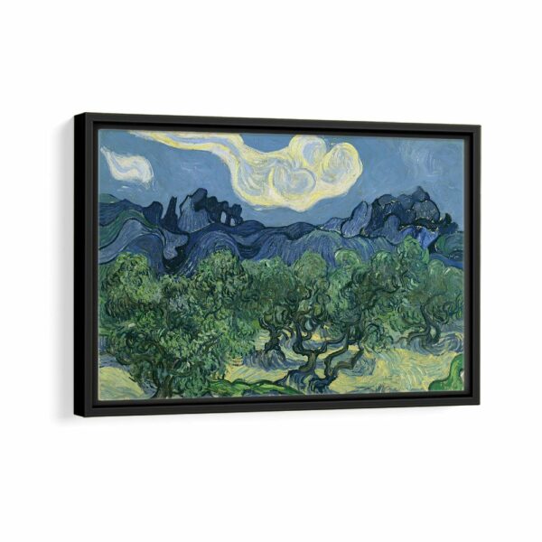 Olive Trees framed canvas black frame