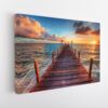 Sea Pier sunset stretched canvas