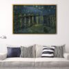 Starry Night Over the Rhone floating frame canvas