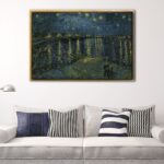 Starry Night Over the Rhone floating frame canvas