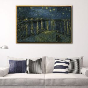 Starry Night Over the Rhone floating frame canvas