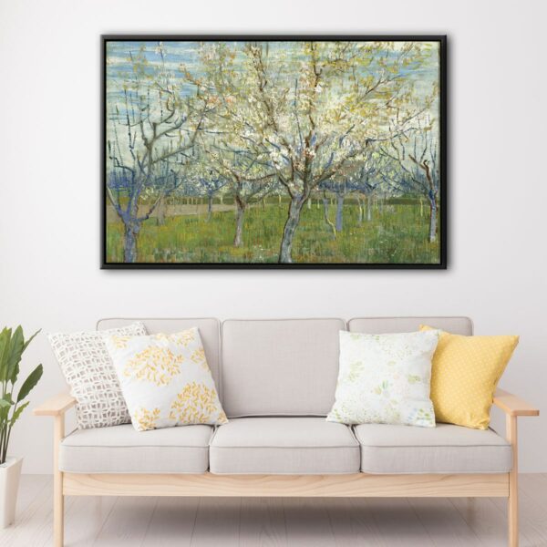 The Pink Orchard floating frame canvas