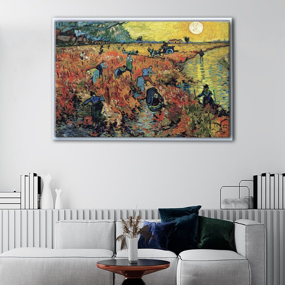 The Red Vineyard floating frame canvas