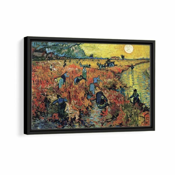 The Red Vineyard framed canvas black frame