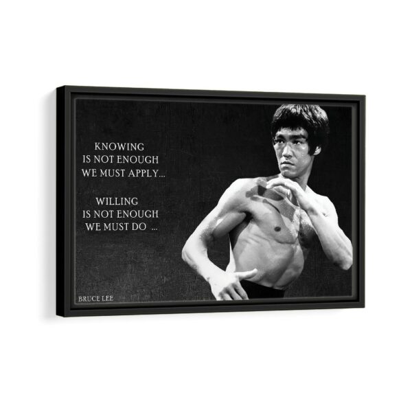 tableau citation de bruce lee avec cadre noir