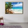 carribean beach floating frame canvas