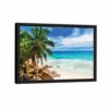 carribean beach framed canvas black frame