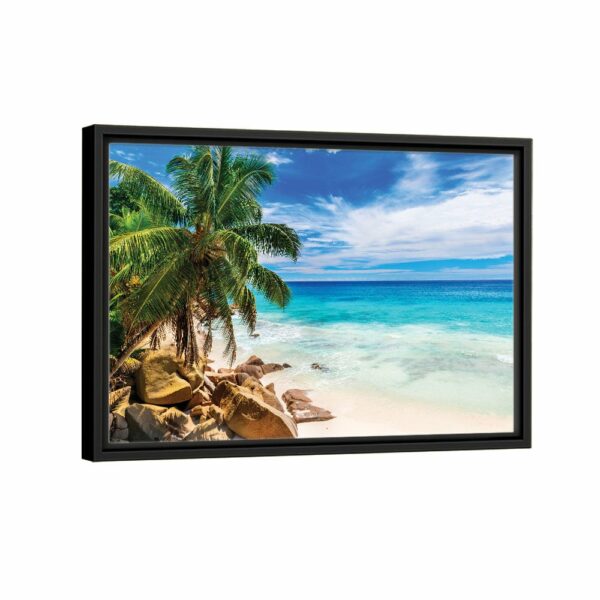 carribean beach framed canvas black frame