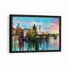 charles bridge giclee framed canvas black frame