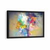 colorful light bulb framed canvas black frame