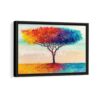 colorful tree giclee framed canvas black frame