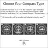 dark grey push pin world map compass customization