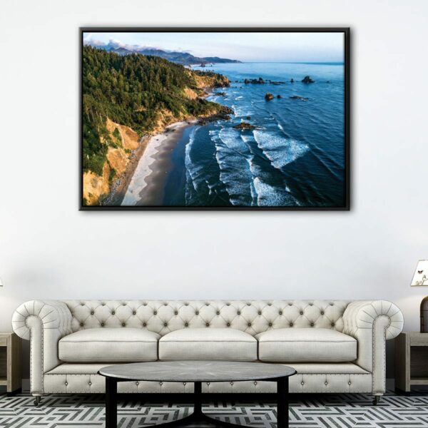 forest and beach floating frame canvas