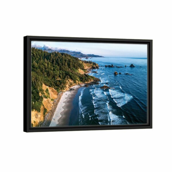 forest and beach framed canvas black frame