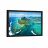 island aerial view framed canvas black frame