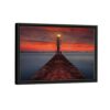 lighthouse at night framed canvas black frame