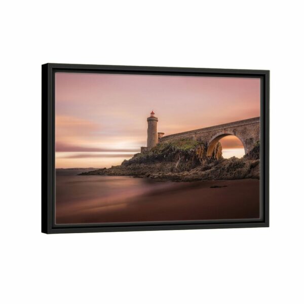 lighthouse bridge framed canvas black frame