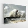 lighthouse fighting storm stretched canvas