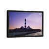 Lighthouse and stars framed canvas black frame