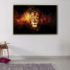 lion face abstract floating frame canvas
