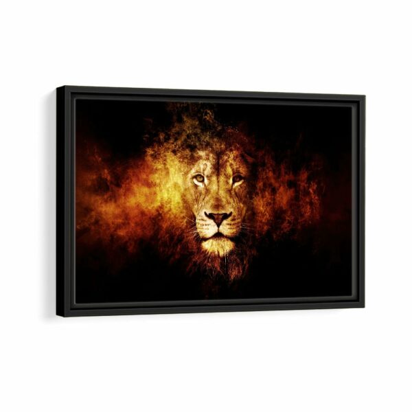 lion face abstract framed canvas black frame