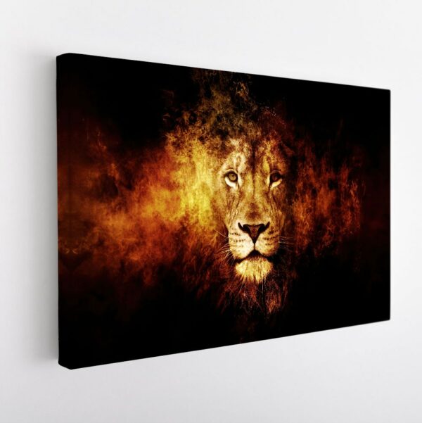 lion face abstract stretched canvas
