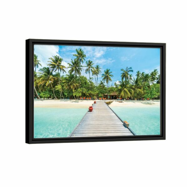 maldives beach framed canvas black frame