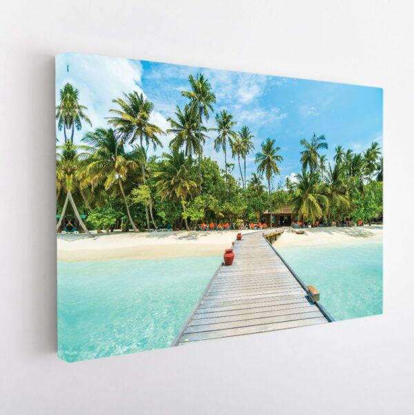 maldives beach stretched canvas