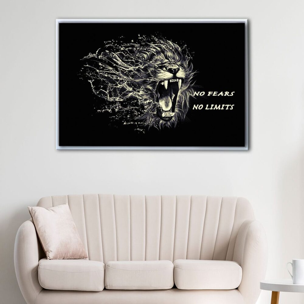 no fear quote floating frame canvas