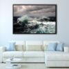 ocean storm floating frame canvas