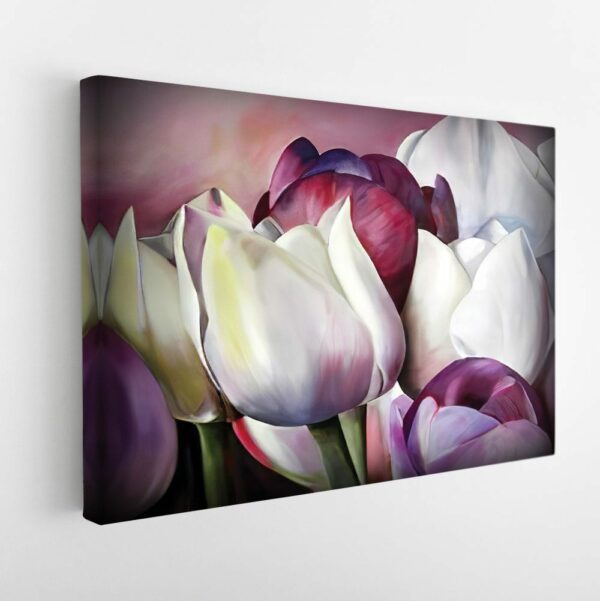 oil flowers stretched canvas