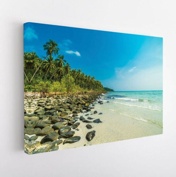 rocky beach stretched canvas